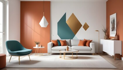 white and gold theme modern interior