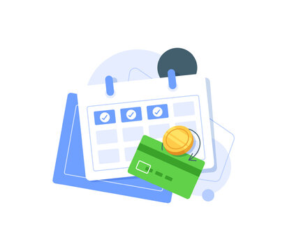 Subscription payment,Calendar with a monthly payment date for a registered member,Monthly subscription payment basis fee concept
