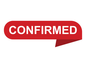 confirmed button on white background. confirmed button sign