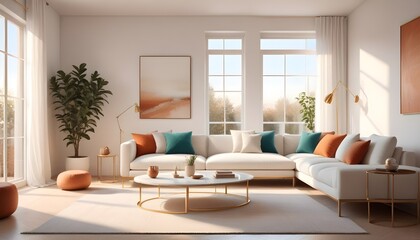 white and gold theme modern interior