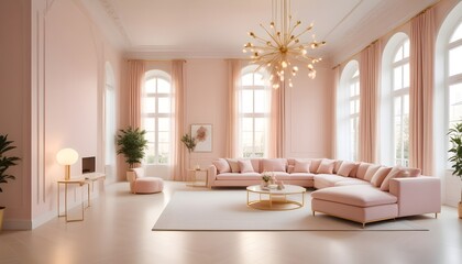 white and gold theme modern interior