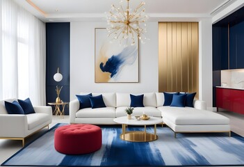white and gold theme modern interior