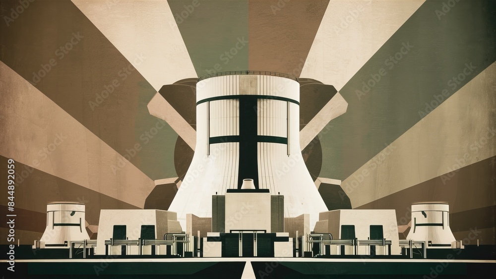 Poster a large building with a cross on it in the middle, ai