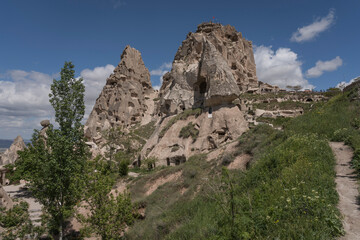 View towards the remains of Uchisar castle.