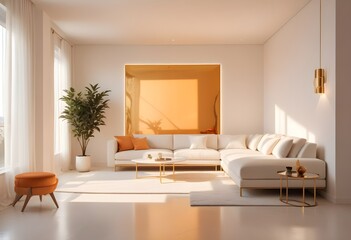 white and gold theme modern interior