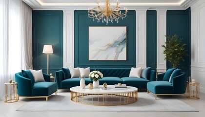 white and gold theme modern interior