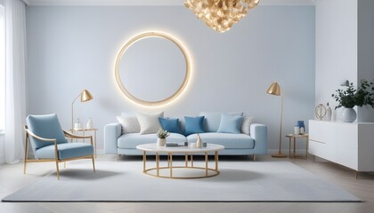 white and gold theme modern interior