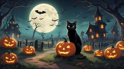 halloween background with pumpkin
