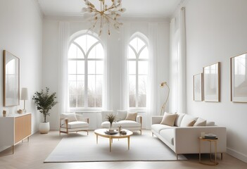 white and gold theme modern interior