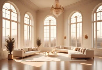 white and gold theme modern interior