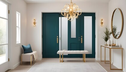 white and gold theme modern interior