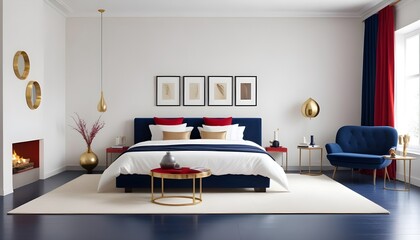 white and gold theme modern interior