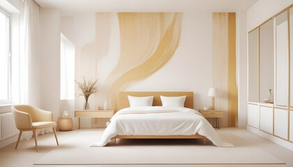 white and gold theme modern interior