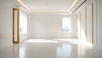 white and gold theme modern interior