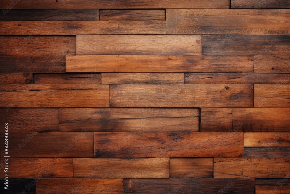 Poster richly toned wooden planks arranged horizontally creating a seamless rustic background