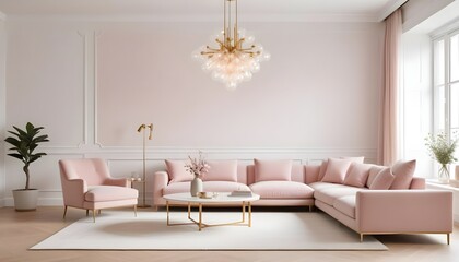 white and gold theme modern interior