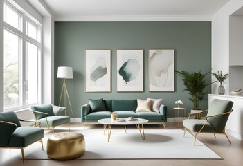 white and gold theme modern interior