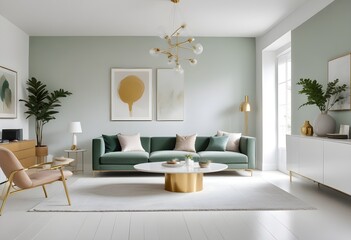 white and gold theme modern interior