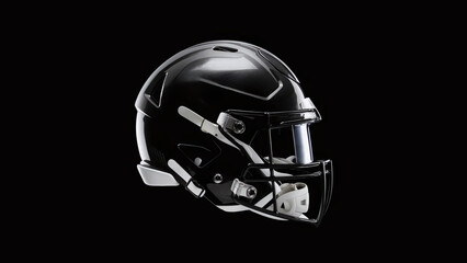 Fototapeta premium isolated american football helmet on black background, side view