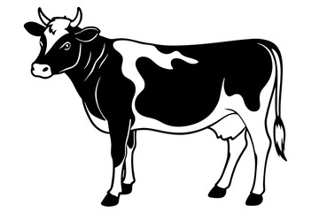 cow animal silhouette vector illustration