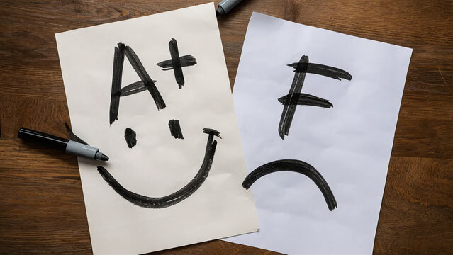 A+ and F grades, concept of good and bad student performance