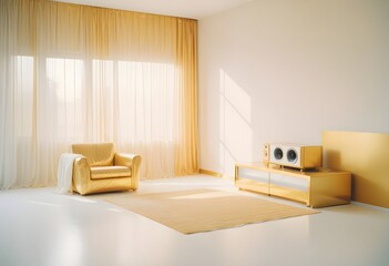 white and gold theme modern interior