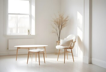 white and gold theme modern interior