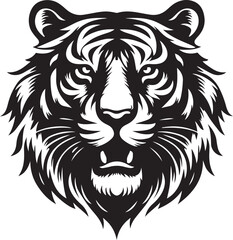 Fototapeta premium Tiger head sketch hand drawn Vector illustration 