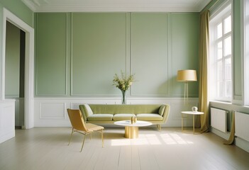 white and gold theme modern interior