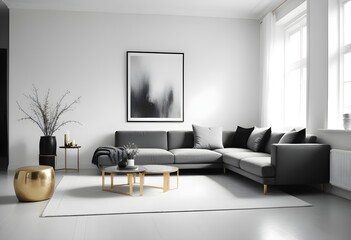 white and gold theme modern interior