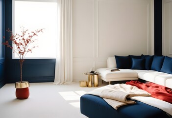 white and gold theme modern interior