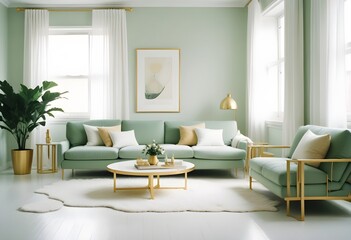 white and gold theme modern interior