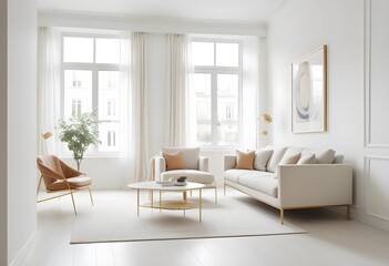 white and gold theme modern interior