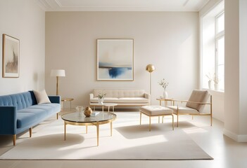 white and gold theme modern interior