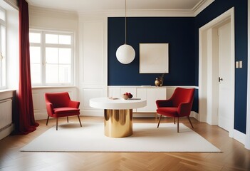 white and gold theme modern interior