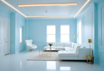 white and gold theme modern interior