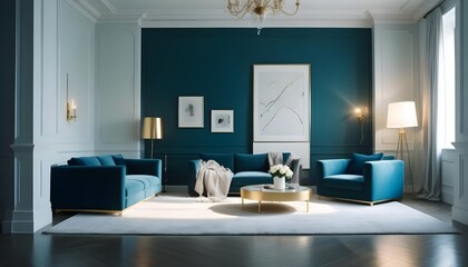 white and gold theme modern interior