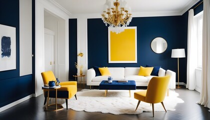 white and gold theme modern interior