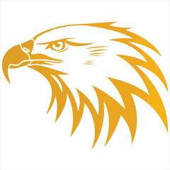 A silhouette black and white eagle flying with its wings spread