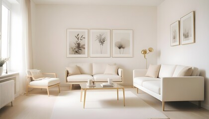 white and gold theme modern interior