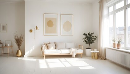 white and gold theme modern interior