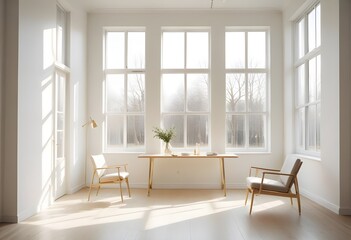 white and gold theme modern interior