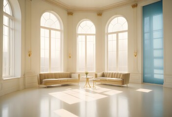 Fototapeta premium white and gold theme modern interior