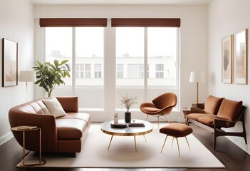 Fototapeta premium white and gold theme modern interior