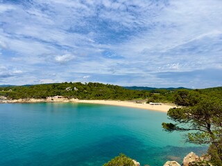 wonderful beach Playa el Castell, Cala en Palamos between  Palafrugell and Palamos at the Costa Brava, Girona, Catalonia, Spain