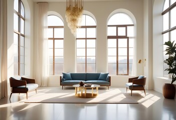 white and gold theme modern interior