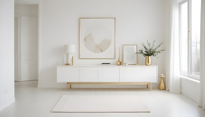 white and gold theme modern interior