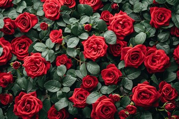 Beautiful roses in the garden. close up on red roses