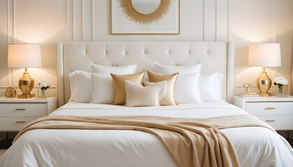 white and gold theme modern interior