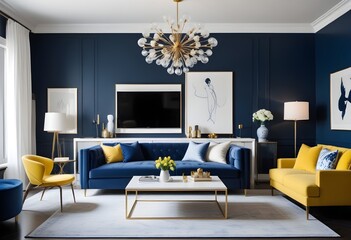 white and gold theme modern interior
